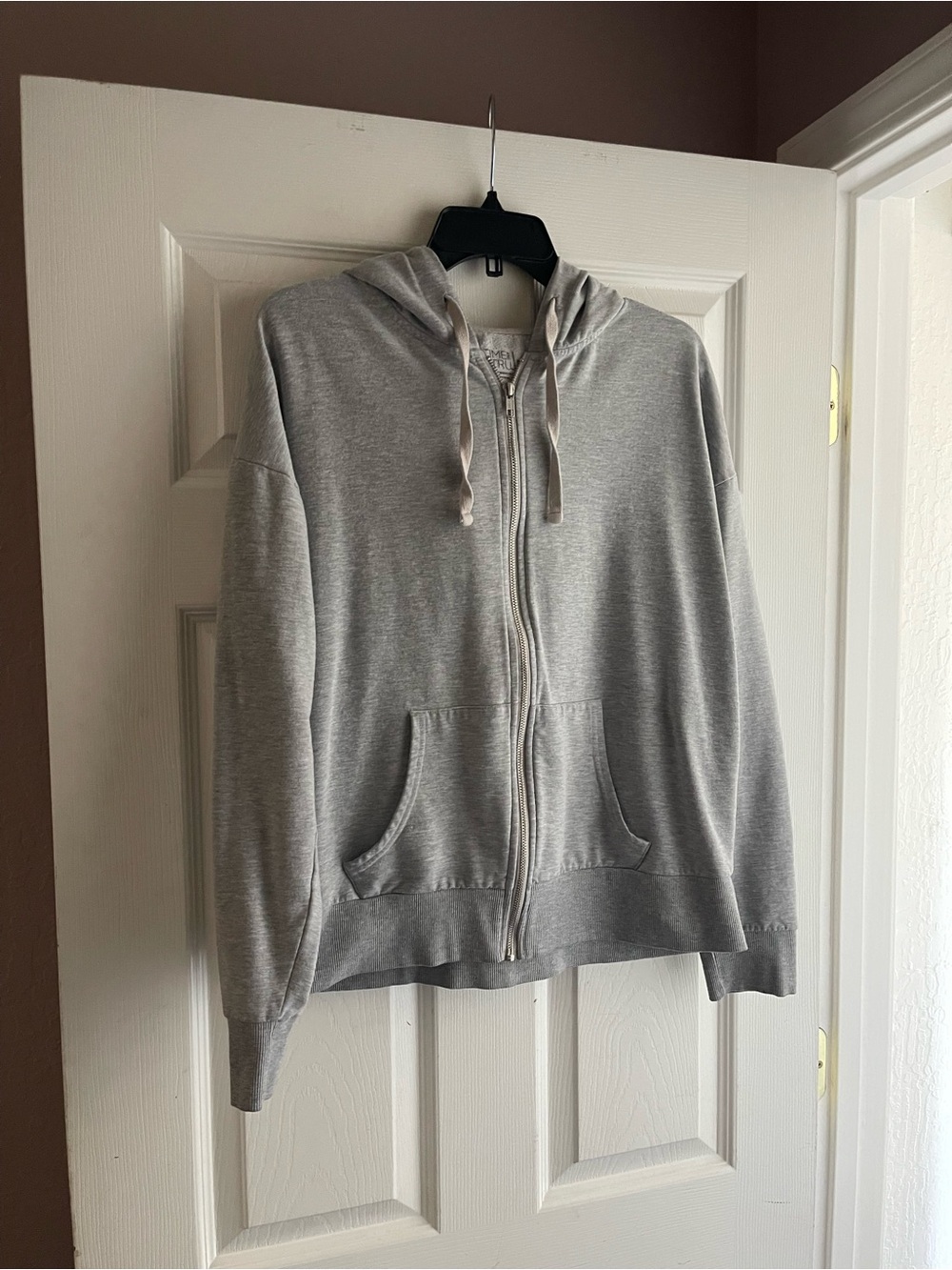Grey zip up hoodie
